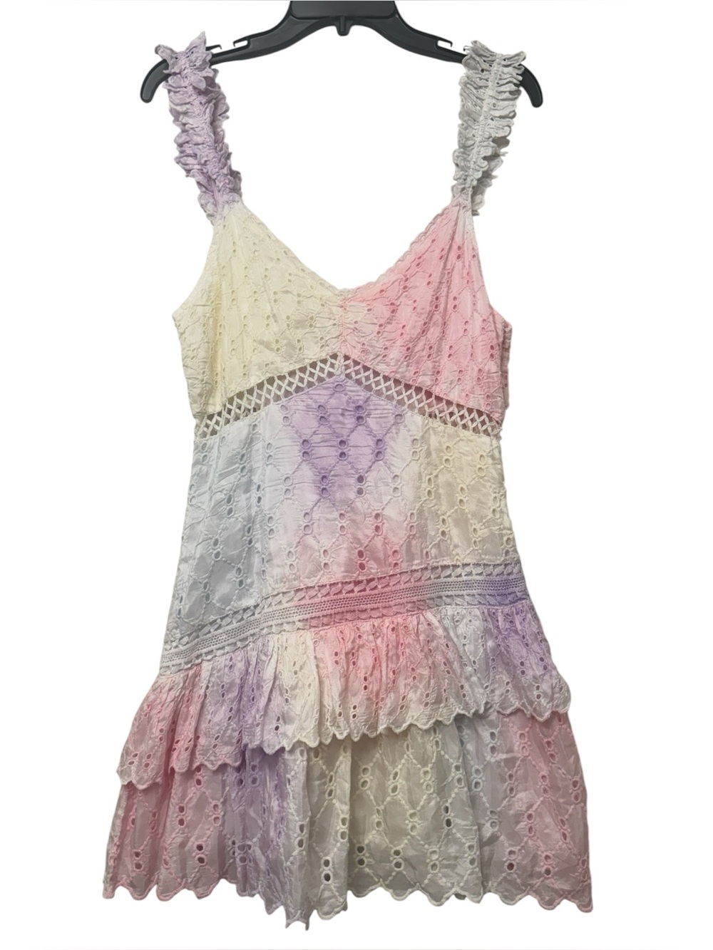 LoveShackFancy Desra Silk Mini Dress Candyland Hand Dye - Picture 5 of 10